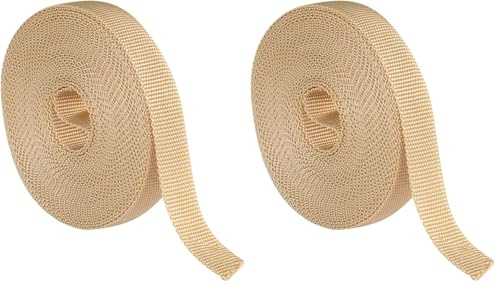 Amig - Nastro per raccoglitori avvolgibili | Corda di ricambio per bobine di tapparelle a tocco morbido e rigido, resistente ai raggi UV e all'abrasione, colore avorio, dimensioni: 20 mm x 6 m