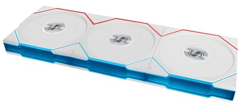 Lian Li UNI FAN TL Wireless PC Fan 120mm RGB – 3-Pack Reverse Blade Gaming PC Fans White | PWM Fans - 26 ARGB LEDs - 2,300 RPM - Daisy Chain - High Airflow - Low Vibration - Silent - Infinity Mirror