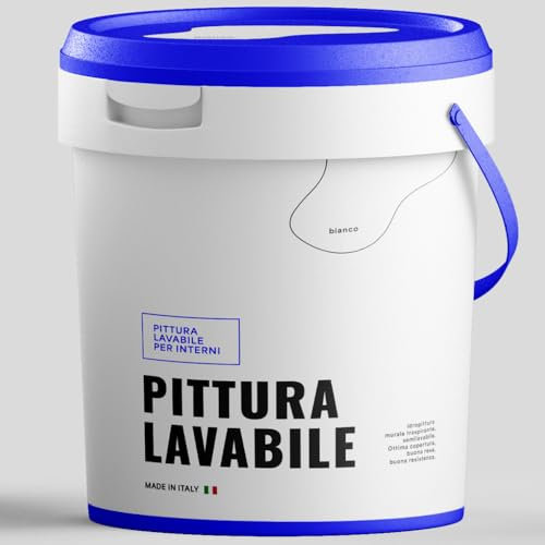 FORTUNATO Pittura Lavabile Elevata Copertura Opaca Bianca Muri Soffitti Interni Antimacchia Bianco Made in Italy (Litri 2,5)