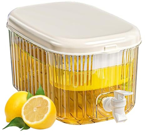 Dispensador de agua refrigeradora - Recipiente de enfriamiento doméstico de gran capacidad, cubo de almacenamiento de agua para cocina, dispensador de bebidas frías con grifo | Jarra de agua del