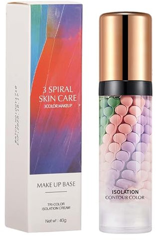 EONFAVE Primer Makeup, Drei Farben Color Corrector Foundation, 3-in-1 Gesicht Isolation Cream, Concealer Makeup Primer Base für Ebenmäßiger Hautton, Oil Control, Hellt den Hautton auf, Invisible Pore
