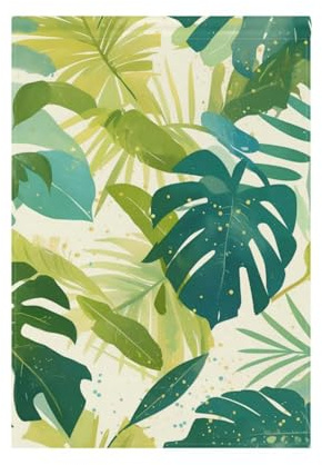Acuarela Monstera Deliciosa Hojas Patrón Lago Verde Perla Blanco Banderas de jardín para exterior Navidad Patio Banner para decoración de porche 28x40 doble cara