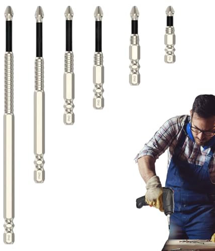 Destornillador Magnético | Juego De 6 Brocas De Tornillo Para Destornillador - Accesorios De Perforación Para Particulares Profesionales Y Electricistas