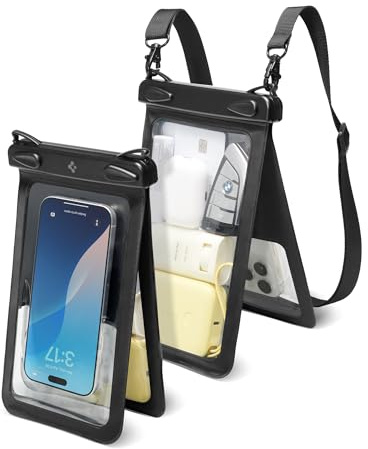 Spigen AquaShield A603 Custodia Impermeabile con Doppia Tasca IPX8, compatibile con iPhone, Galaxy, Xiaomi, Pixel - Nero