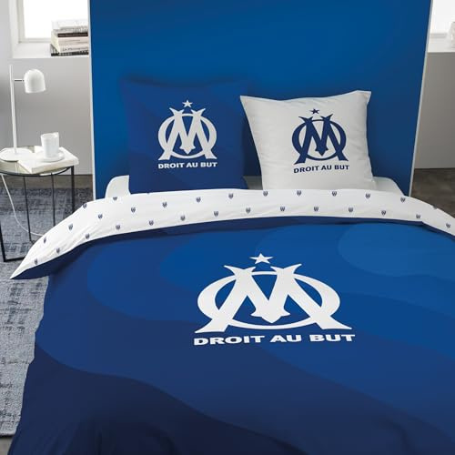 OMYDREAM Om ONDEBLUE Parure de lit |100% Coton | Oeko-TEX | Housse de Couette 240x220cm + 2 Taies d'oreiller 63x63cm | Imprimé Garçon | Bleu
