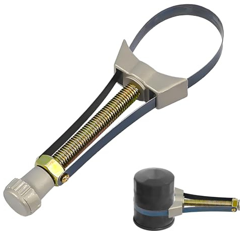 Hongoen Ölfilterschlüssel Mit Metallband,obustes Aluminium-Stahlband,ölfilterschlüssel, Ölfilterschlüssel Set,Ölfilter Ausbau Werkzeugriemen,Verstellbares Ölfilter-Entfernungswerkzeug Für Öl,Auto,Lkw