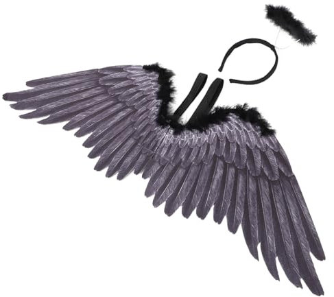 MUCKLILY Conjunto De Diadema De Blancas Accesorio Para Disfraz De Ángel Para Fiestas De Disfraces De Halloween y Navidad