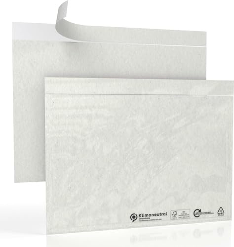 Lieferscheintaschen selbstklebend C6 - Transparente Versandtaschen 100 Stück - Dokumententasche für DIN A5, A6 Rechnung, Retourenschein, Lieferscheine, Versand & Co. - 17,5 x 13 cm