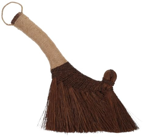 VALICLUD Small Desktop Broom Soft Bristle Handheld Dusting Brush Natural Straw Cleaning Brush for Office Home Kitchen Portable Lightweight