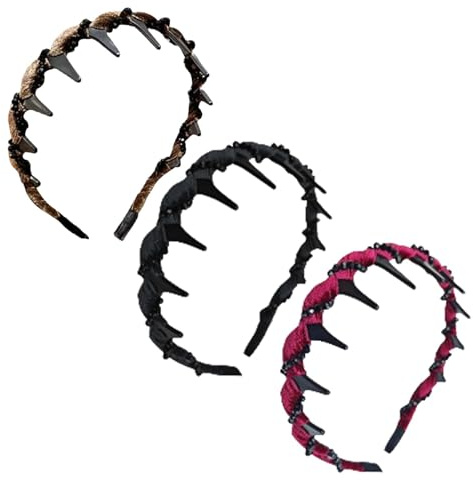 3 Stück Haarreifen Damen Elegant, Haarbänder Frauen, Haarreif Mit Zacken Vintage High Cranium Haarreifen Damen Zickzack Mode Stirnbänder für Frauen Haarband