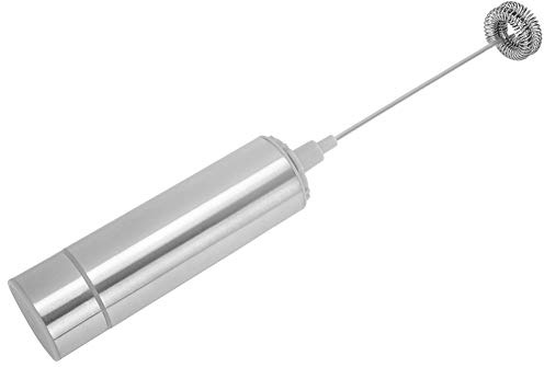 Phefop Batteur à œufs électrique en Acier Inoxydable, Mélangeur Mousseur à Lait Portable avec Batterie Puissante pour le café et la Pâtisserie