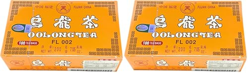 100 x Fujian China Chinese Oolong Wulong Wu Long Tea Teabags (200g): Pure, Natural, Non-GMO, and Gluten-Free (Pack of 2)