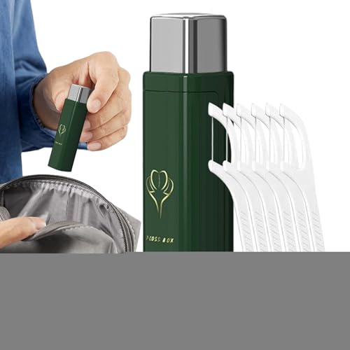 Porta Stuzzicadenti per Filo Dentale Contenitore Portatile Automatico | Porta Pick per Filo Interdentale da Viaggio Per Viaggi Quotidiani Campeggio Bagno Uffici Domestici Palestra Tas