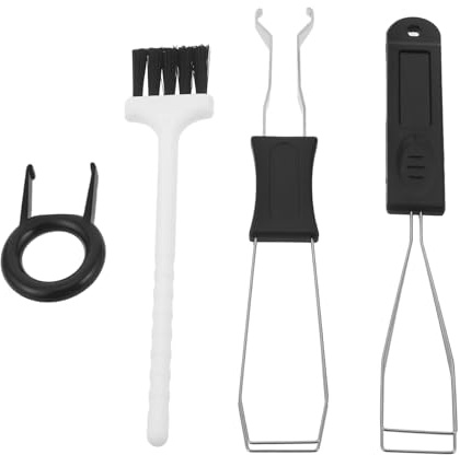 BAZEITFLOW Kit Extracteur de Touches et Commutateurs pour Clavier Mécanique 4 Pièces en Métal Noir, Outils de Démontage DIY avec Brosse de Nettoyage, Accessoires Clavier Polyvalents