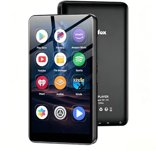Diofox Reproductor MP3 160GB Bluetooth WiFi, Android 13.0 Reproductor MP3 MP4 portátil con Pantalla táctil de 4,02 Pulgadas 1080P, Spotify, Audible, Amazon Music, Tienda de Reproductores, Sonido HiFi