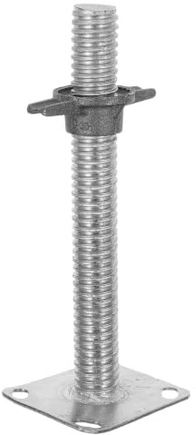 HOOWIFFY Adjustable Scaffold Screw Jack Metal Construction Support and Wide Base Plate with Threaded Rod Design Featuring Antislip Surface and Quick Assembly for Scaffolding Feet