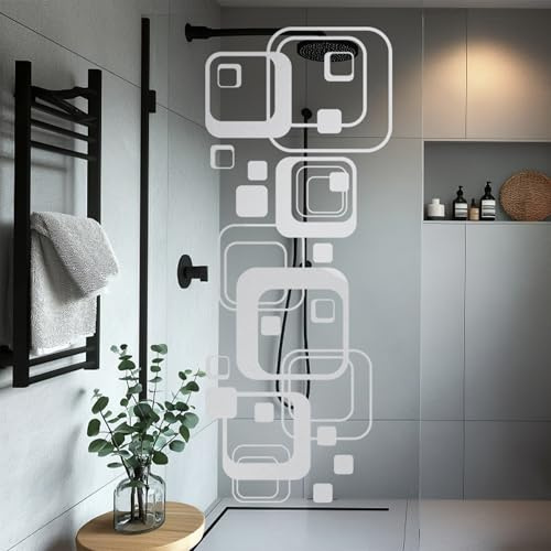 GRAZDesign Glastüren Aufkleber Retro für Türen Duschkabinen aus Fensterfolie für Bad Küche Wohnzimmer in Silbergrau - 76x30cm / Silber