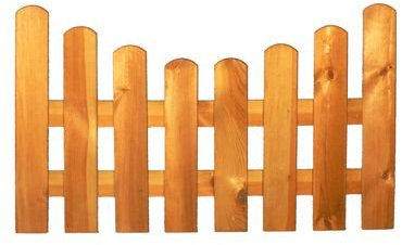 StaketenTür 'Standard' 100x60/46 cm - unten – kdi / V2A Edelstahl Schrauben verschraubt - aus frischem Holz gehobelt – unten gebogene Ausführung - kesseldruckimprägniert