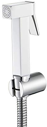 GLYYR Bidet Sprayer with Single Cold Water Portable Cloth Diaper Washer Shower Sprayer Set Wall Mounted Bathroom Shower Bidet Tap for Personal Hygiene, Floor Cleaning,Chrome