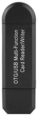 Lector de Tarjetas USB, Lector/Grabador de Tarjetas multifunción OTG/USB, Adaptador USB OTG/USB Micro USB OTG y Lector de Tarjetas de Memoria portátil USB 2.0 para/SD/TF PC(Negro)