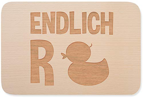 JUNIWORDS Frühstücksbrettchen, Endlich R(ente), Holzbrett Frühstücksbrett Holzbrettchen