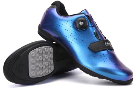 LZQpearl Fahrradschuhe Herren, Rennrad Und Mountainbike Schuhe Mit Gummisohle, Atmungsaktive, rutschfeste No-Lock Fahrradschuhe Mit Schnell Rotierendem Schnürsenkelsystem