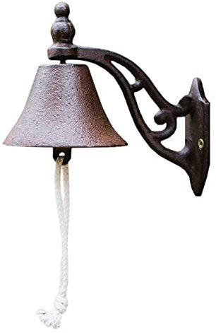 Vintage Türglocke altmodisch rustikale Zugkabel Türglocken im Freien Gusseisen dekorativ traditionelles Merkmal Tür Glockenspiele for Patio-Konservatorium Wall Home Schlafzimmer Büro-Wohnung