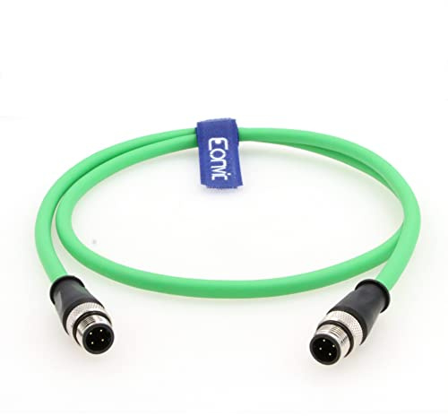 Eonvic Cavo Gigabit Ethernet flessibile M12 D codice 4 Pin a 4 pin maschio Cat5e schermato cavo di rete per macchina fotografica industriale (1M)
