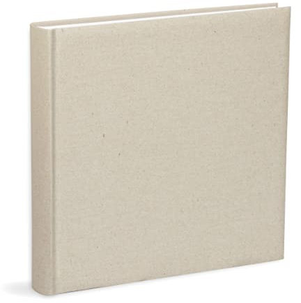 Mareli Album Fotografico 31X31 Copertina in tessuto di Lino, 80 pagine con velina, Ecru