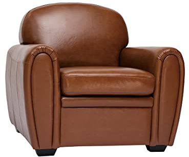 Miliboo Brauner Vintage-Ledersessel Club