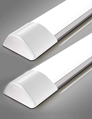 Sararoom LED Feuchtraumleuchte 60cm, 20W 2400LM LED Deckenleuchte Werkstatt Röhre Lichtleiste, Kaltweiß 6500K Werkstattlampe Leuchtstoffröhre Unterbauleuchte für Garage Büro Schlafzimmer Küche, 2st