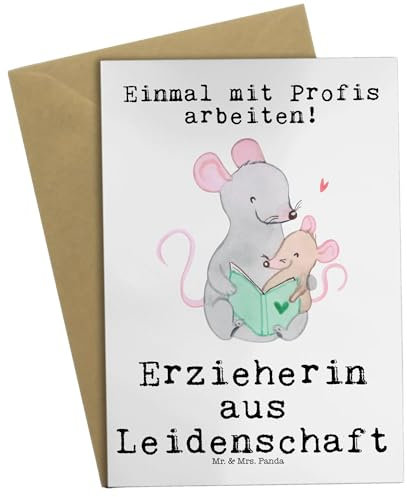 Mr. & Mrs. Panda Beileidskarte Erzieherin Leidenschaft - Geschenk, hochzeitskarten, Studium, einladungskarten, Spruch, weihnachtskarten, dankeskarten, Beruf, Ausbildung, Grußkarte, osterkarten