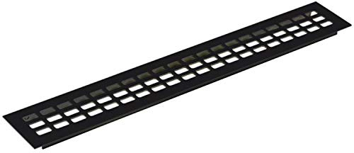 vasalat Rejilla de ventilación para frigorífico, 800 x 60 mm, chapa de ventilación insertable, también para armarios y puertas, aluminio anodizado negro