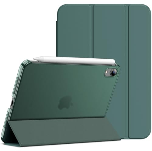 JETech Funda para iPad Mini (A17 Pro, 2024 Modelo, 7.ª Generación) / Mini 6 (2021 Modelo, 6.ª Generación), Soporte Delgado con Respaldo Rígido Carcasa con Auto-Sueño/Estela (Verde Brumoso)