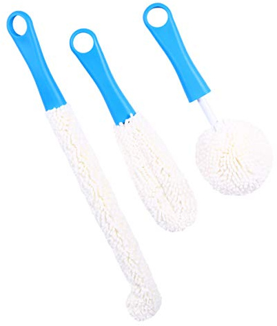 GOOHOCHY 3pièces Brosse Flexible Nettoyage Bouteille Mousse Douce Pour Verres Vin Décanteur Accessoires Nettoyant Cuisine Multifonction