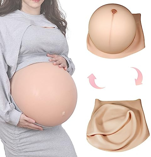 Oppaionaho DlY Aufblasbare Fake schwangeren Bauch für 3-10Monate, Silikon Fake Schwangerschaft Bauch Zwillinge (#01, L)