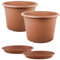 Tomaino - Vaso Per Piante Da Esterno In Plastica, Set Vaso e Sottovaso Varie Misure Per Interno, Casa, Balcone, Orchidea, Avocado, Giardino, Ufficio (Ø 20cm)