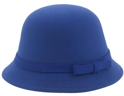 FULUJIDI Fedora Trilby Filzhut Hut Hut Mädchen Hüte Solid Dome Runde Elegante Niedliche Mädchen Hut