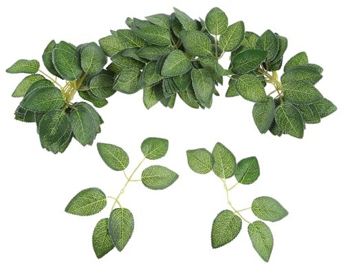 Yolev 40 Stück Rosenblätter Blätter Deko Künstlich Grün Rosenblatt Gefälschten Blättern Grünes Laub für Heimdekoration Hochzeit Dekoration DIY Handwerk Hochzeitssträuße Party Dekoratione Indoor