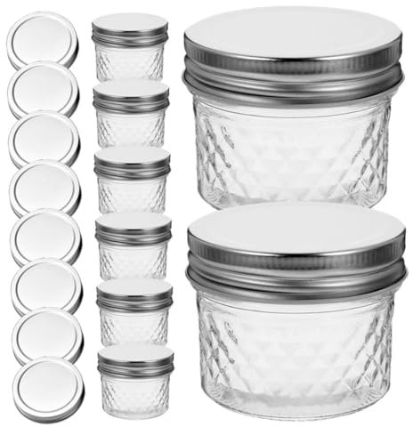 MAGICLULU Barattoli Di Vetro Coperchio Stagnato Piccoli Contenitori Per Dolci e Marmellata Dispenser Trasparenti Per Spezie Lisci o Riutilizzabili Lavabili e Impilabili