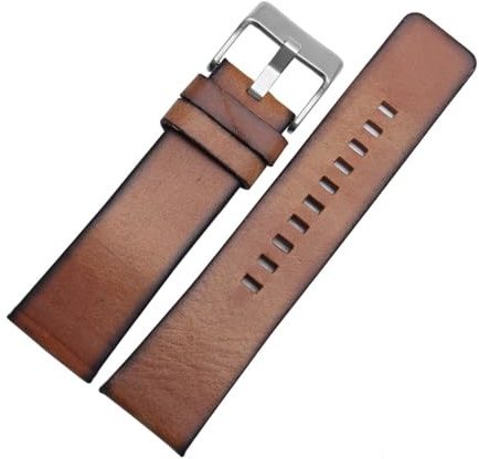 AJASMKLX Bracelet de montre en cuir rétro adapté for Diesel DZ4343 DZ4323 DZ7406 7413 bracelet de montre en cuir Vintage 24mm 26mm