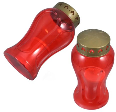 Happyyami 2piezas Velas Conmemorativas Electrónicas Para Cementerio Decoración De Jardín Luz Parpadeante Lámparas De Gravedad Rojas Para Recuerdo y Ceremonias Al Aire