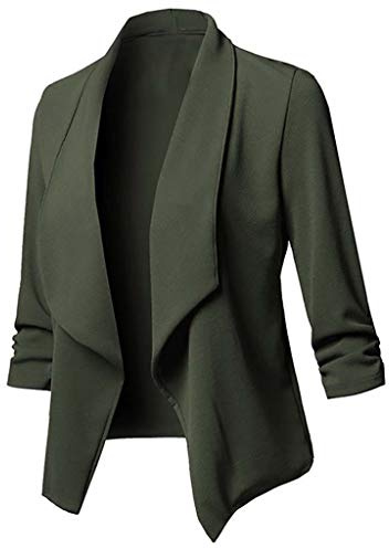 Generico Giacca Elegante Casual, Blazer Lungo Donna Blazer da Lavoro a Maniche Lunghe con Risvolto Primaverile da Ufficio con Tasche Bottoni Tasca Blazer Casual da Lavoro E Ufficio