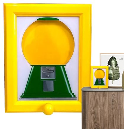Générique Candy Dispenser Picture Frame, Rotating Gumball Dispenser, Multi-Purpose Decorative Display, Easy Refill Design, Functional Wall Art, for Living Room, Studio, or Decor