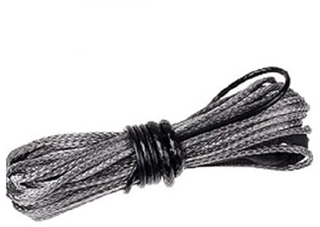 5/16x50' 5500lbs 4.8MMX15M 2.5Ton Traino Verricello Corda Cavo Pesante Stringa Linea Fibra Sintetica Con Manica Ditale ATV/UTV/(Grey)