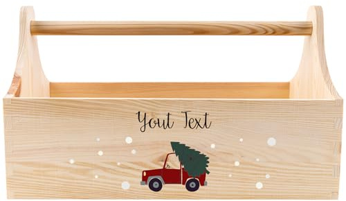 Creative Deco Werkzeugkiste Holz | Werkzeugkasten Personalisiert | Weihnachtsgeschenke Weihnachtsbox | 34 x 18 x 20,5 cm (+/- 0,5 cm) | Werkzeugkoffer Geschenkbox für Männer | Toolbox