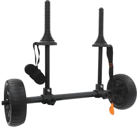 OUKANING Chariot de transport pliable pour canoë - Chariot réglable pour kayaks et canoës jusqu'à 45 kg - Chariot de bateau avec grandes roues (7,87) pour sable et herbe - Chariot de transport
