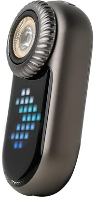 LOOPDOT Linterna EDC Recargable LED - Linterna Pequeña y Potente con Pantalla RGB Pixel, Juegos Interactivos - Regalo Original para Niños y Adultos - Juguete para Acampar y Aventuras (Gris aluminio)