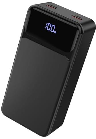 Powerbank 50000 mAh 22,5 W Ricarica Rapida Power Bank Portatile USB-C con 4 Uscite & 2 Ingressi Display LED Grande Capacità Batteria Esterna per iPhone, Samsung, iPad ecc.