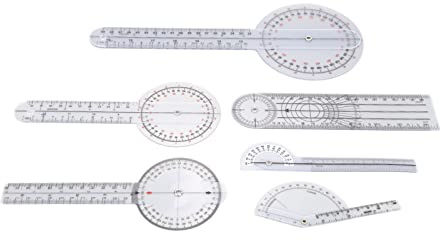 Fockety Set Goniometro Professionale per Misurazione Articolare 6 Pezzi Ideale per Fisioterapisti Studenti Uso Domestico, Materiale PVC